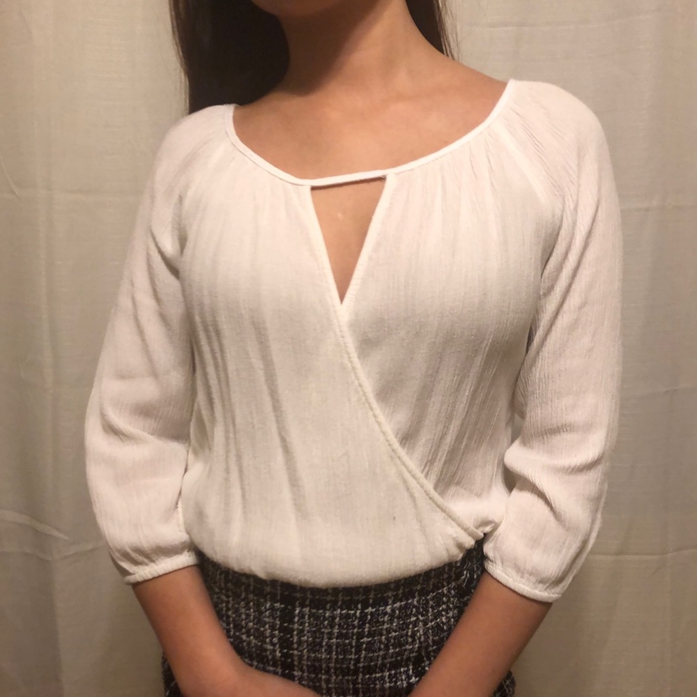 Wrap front blouse